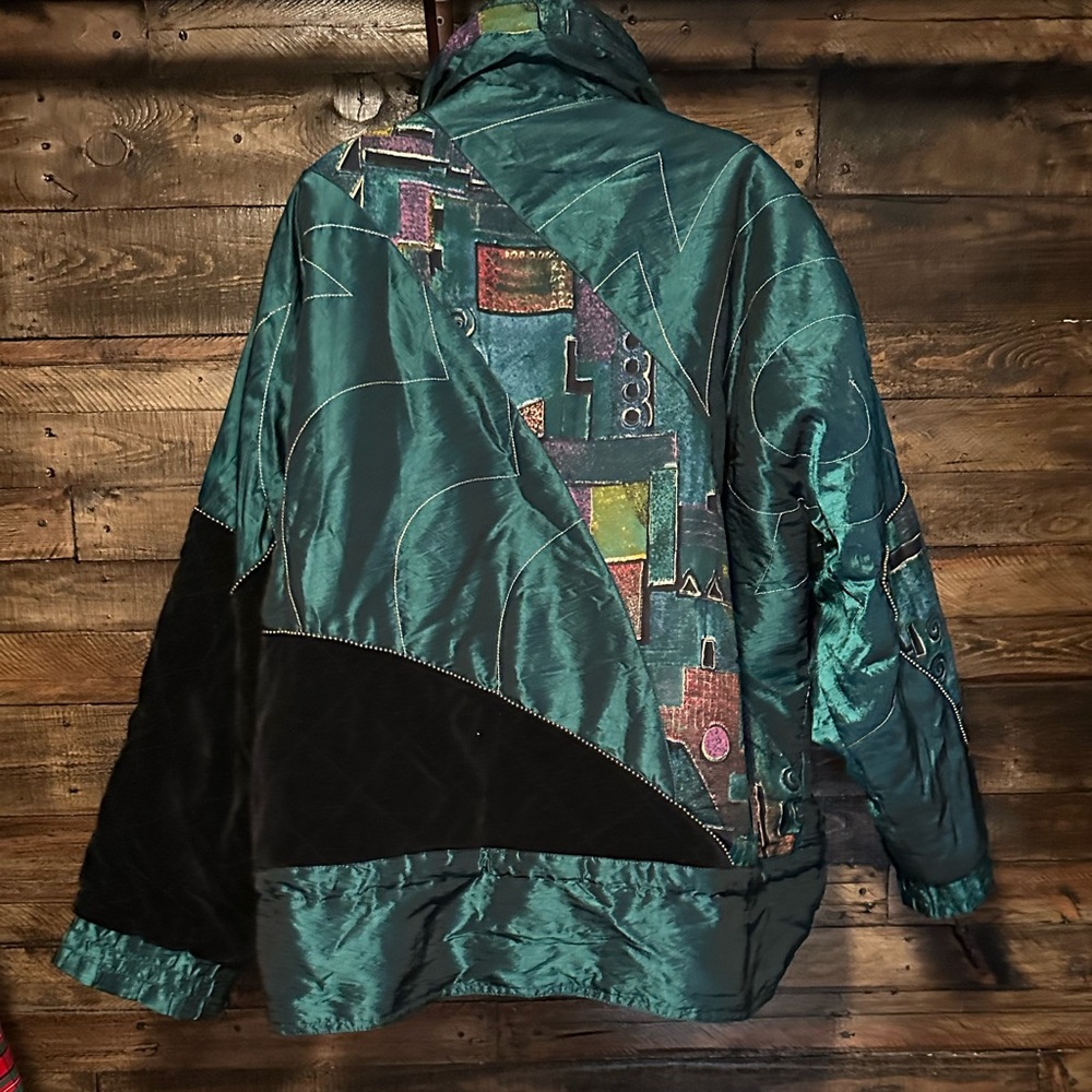 Vintage Mulberry Street Geometric Patchwork Oversized Coat/Jacket - Picture 2 of 14